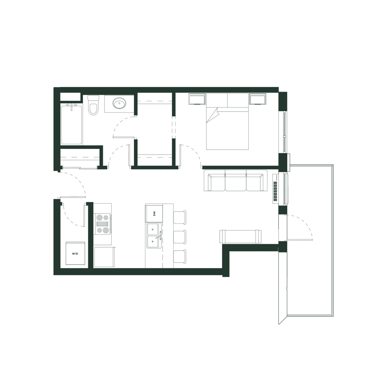 "Dasiy" - 583 sq ft Apartment in Edmonton